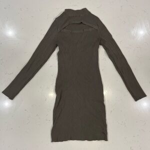 Derek Heart Olive Green Cut-Out Sweater Dress, Women’s L